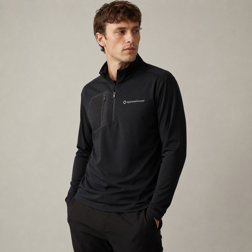 RLX Ralph Lauren Quarter Zip Pullover Black Performance Golf Jacket M